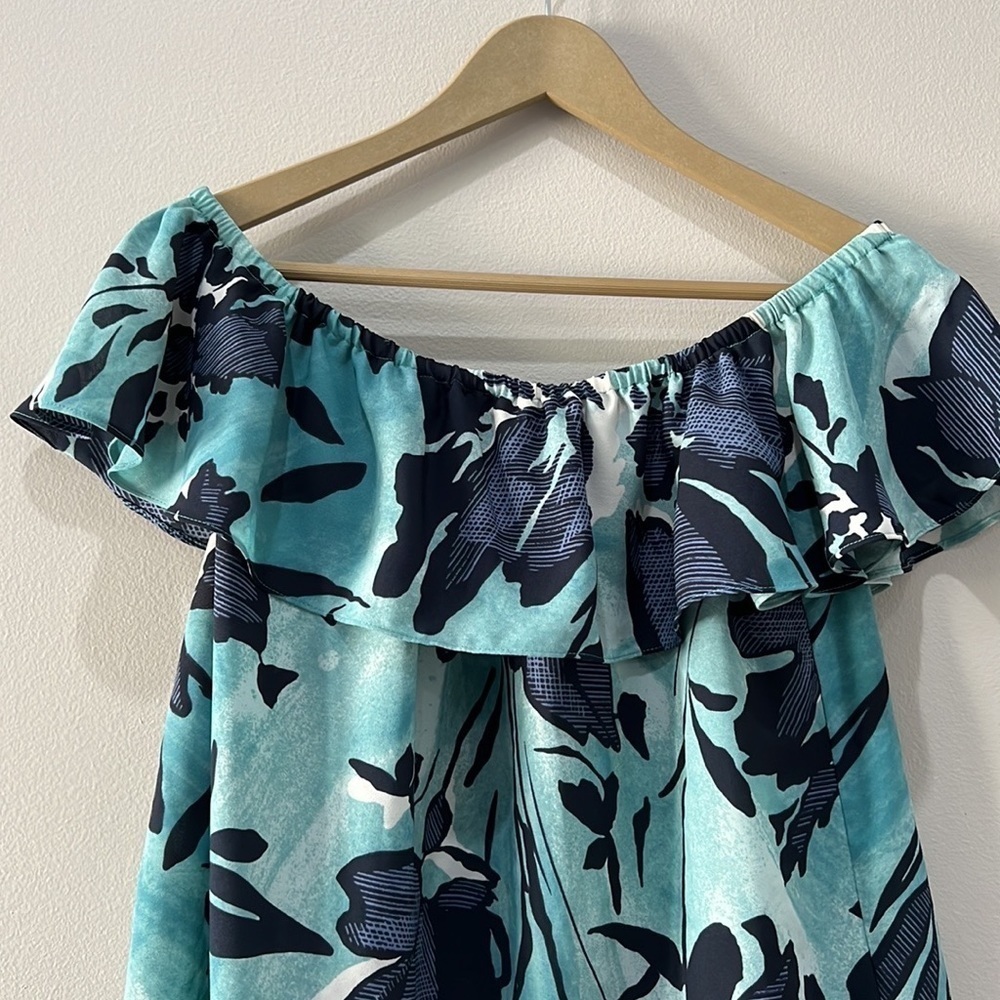 Maeve Anthropogie Off the Shoulder Tropical Print Top size S - Picture 3 of 9